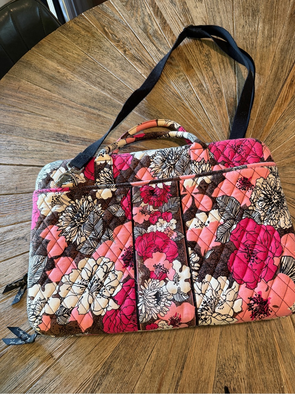 Vera Bradley Mocha Rouge Hard Shell Laptop Case Bag Retired Floral 2011 Pink